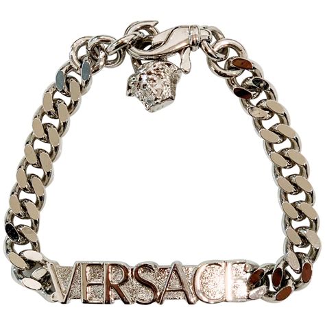 versace silver bracelet mens